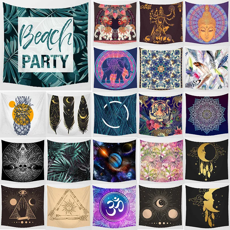 

Unicorn beach party tapestryt wall hanging home decor wall art tapestry bedroom large square tapestries size 1750mm*1750mm