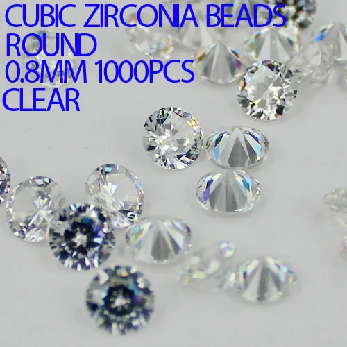 

0.8mm 0.9mm 1000pcs Crystal Clear Round Cubic Zirconia Beads Glue On Stones For Jewelry Making DIY Mini Nails Art Decorations