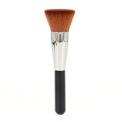 Professional Kabuki Brush for Face Makeup - Powder, Foundation, Blush, and Bronzer Application Tool (Flat Brown)