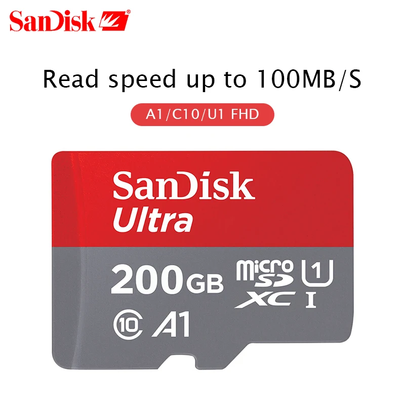 

SanDisk micro sd 200GB UP to 100mb/s TF usb flash memory card microsd class10 micro SDXC UHS-I Original Product shipping