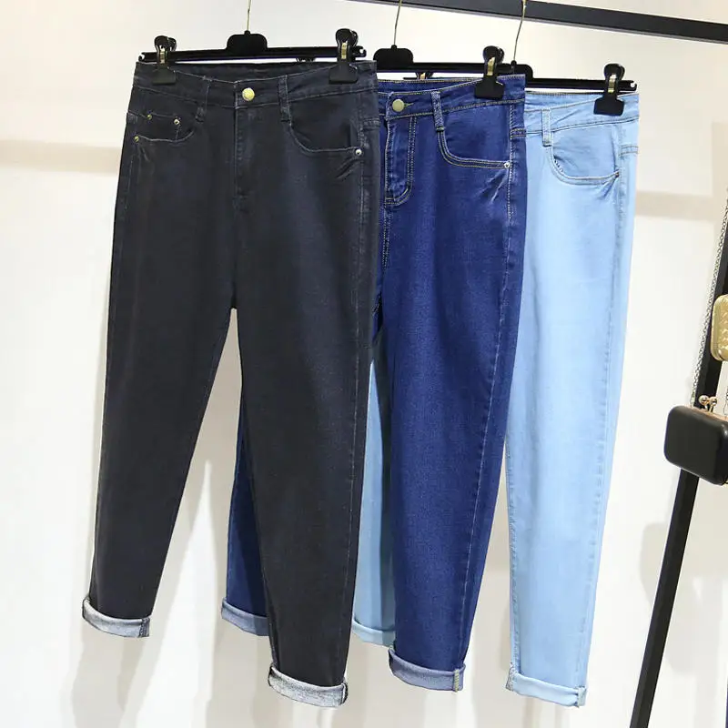 

Vintage Plus Size Jeans Women Spring Autumn Stretch Boyfriend Jeans For Women Casual Streetwear High Waisted Pencil Pants Q1723