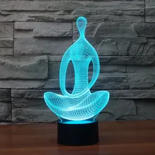 Acrylic 7 Color Changing 3D LED nightlight meditation of acrylic bedroom lamp living room lights Decoration Night Light IY803367