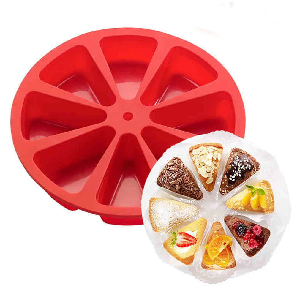 

Bakeware Molds 8 Cavity Scone Shape Silicone Cake Pan Pudding Cakes Mould Muffin Baking Tools Fondant Cake Molds