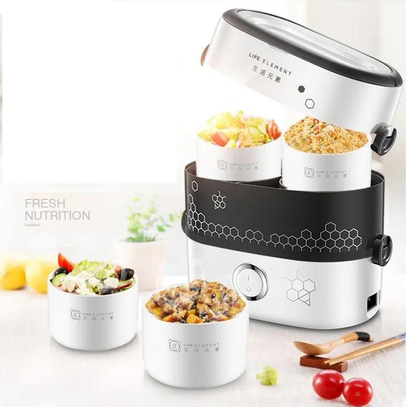 

220V Multi Electric Heating Lunch Box Double Layers Insulation Lunch Box 1.5L Rice Cooker With 4 Ceramic Inner EU/AU/UK/US Plug