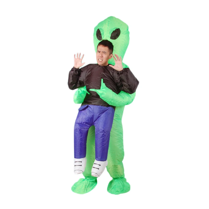 Надувной костюм монстра страшный зеленый инопланетянин Динозавр талисман Косплей Костюм для взрослых животных Хэллоуин Пурим Вечерние