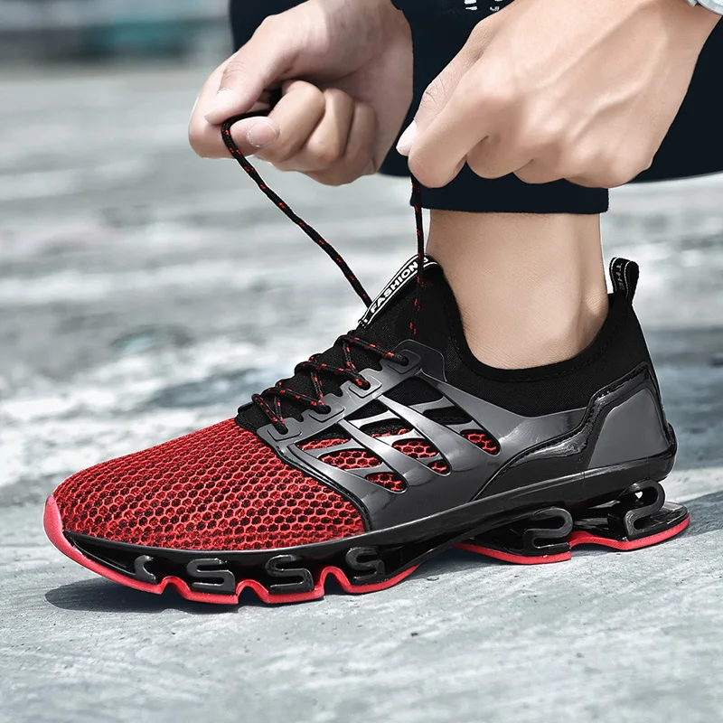 

Unisex Mesh Running Shoes Large Size 36-46 Men 2019 Sport Shoes Couples Elastic sole Exercise Lover Outdoor Sneakers Red Black