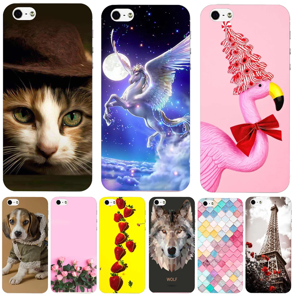 

Silicone Case for iphone 5 5s SE Case Cover 3D Patterned Soft TPU Cover for iphone 5s Case Cover Coque For iphone 5 Cover fundas
