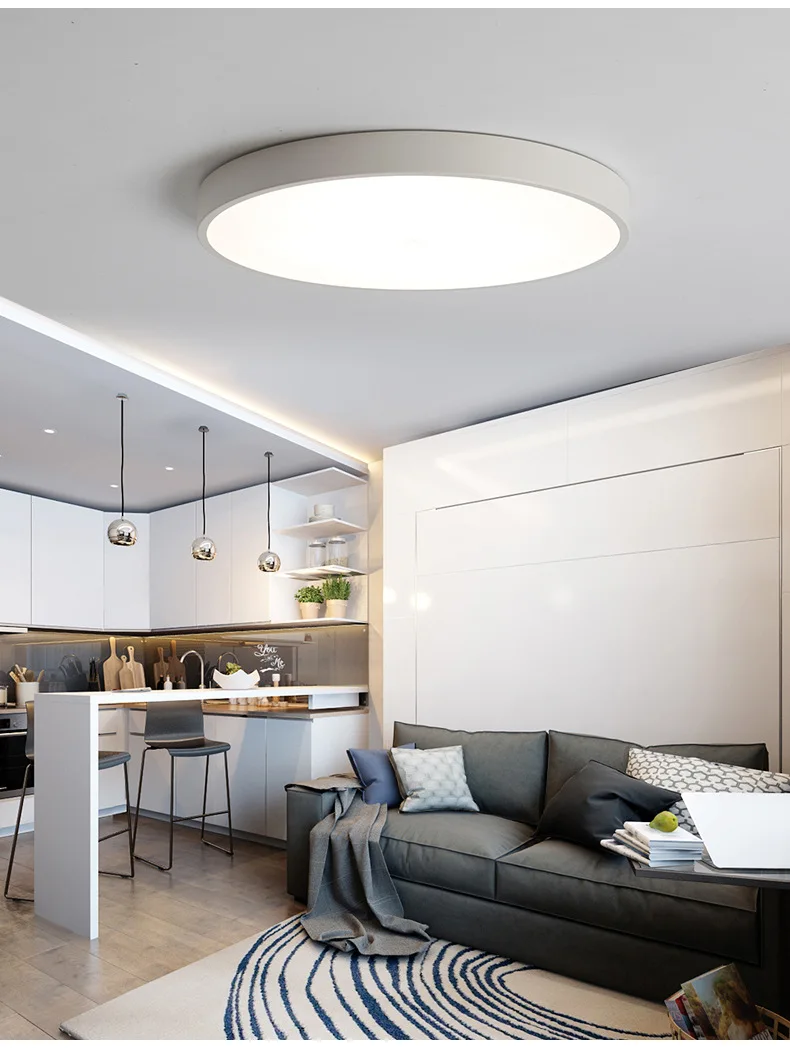 Luzes de Teto Lâmpada do Teto Ultra-fino para Cozinha Sala de Jantar Sala de Estar Luminária de Iluminação para Casa Modernas Redondas Led 19 Luzes de teto
