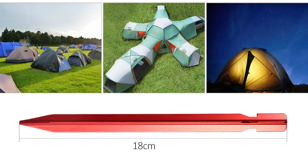 10 шт. колышки 18 см Алюминий Палатка Ставка с веревкой открытый палатки ногтей Peg Всё для палаток оборудования