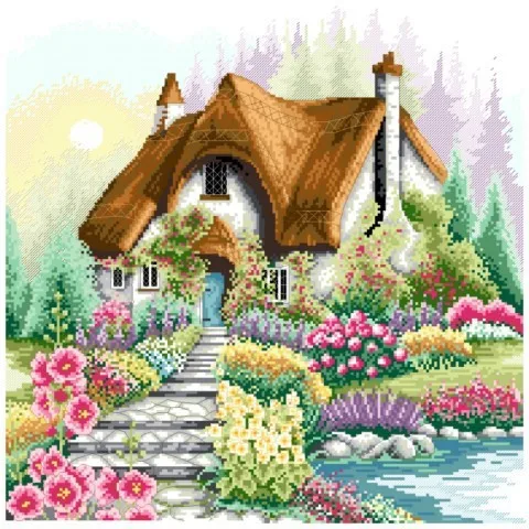 

Needlework,11/14ct DMC color Cross stitch,Set For Embroidery kits Spring Flower Home Printed Pattern Cross-Stitch Wall Decor