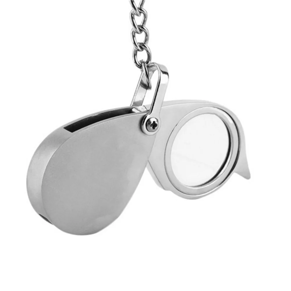 Handheld Loupe Folding Pocket 10X Magnifier Loupe Magnifying Glass Lens