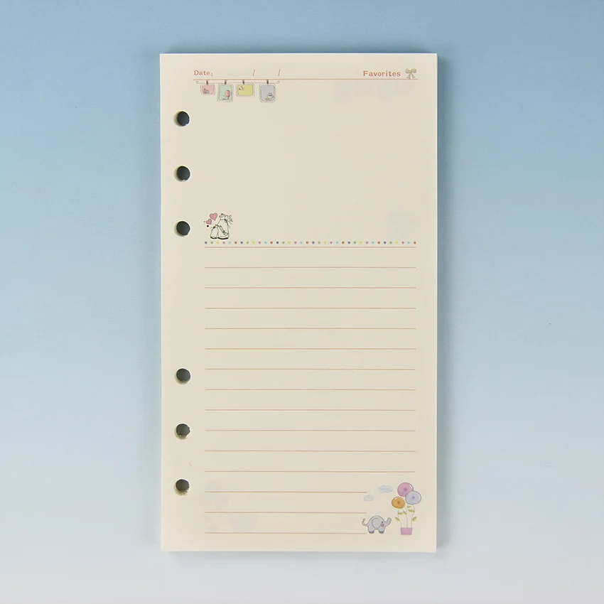 1 предмет A6 милый творческий Цветной наполнение к дневнику наполнитель Бумага Офис Школьные принадлежности аксессуары для планировщика наполнитель Бумага для Filofax - Цвет: Notes