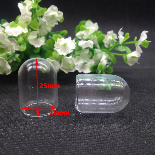 

50pieces Transparent 25*18mm empty tube glass globe bubble dome bottle sample jar vial pendant necklace pendant jewelry findings