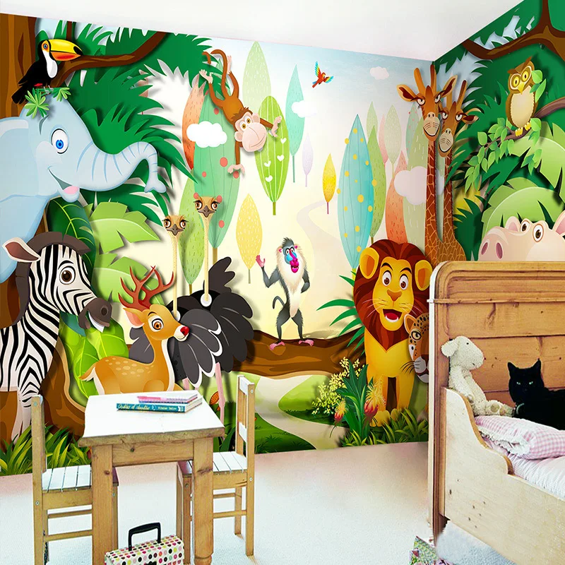 Индивидуальные Любой Размер 3D рисунком лесных Детская комната Спальня Задний план Настенная Обои животных Парк фото обои