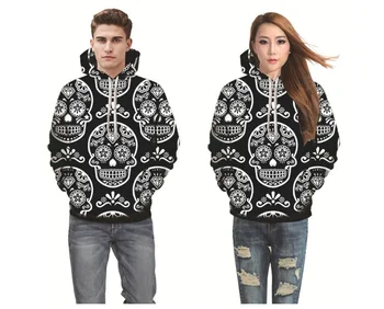 

The new hoodie for autumn/winter 2019 is a loose fashion print couple coat dw-115 Polyester pullover