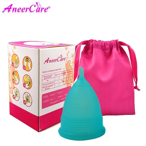 10pcs/lot silicone menstrual cup feminine hygiene lady cup prevent side leakage period cup collector menstrual viginal care - Цвет: Blue