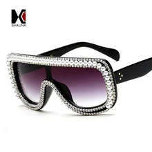 Женские очки shauna, Кристальные украшения, соединенные солнцезащитные очки, блестящие стразы, оправа, солнцезащитные очки
