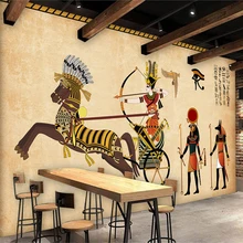 Пользовательские 3D Настенные обои нетканые Ретро Египетский характер Фреска Ресторан гостиная стены покрытия обои настенная живопись