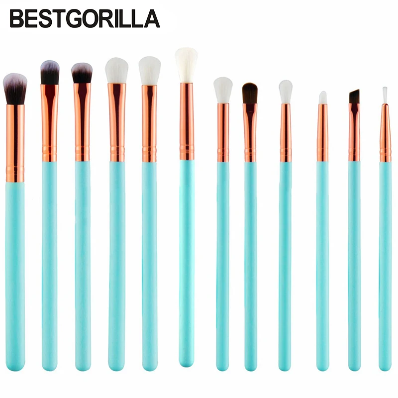 New 12pc/set Eye shadow brush Makeup Brushes Set Cosmetic Foundation Eys hadow Blusher Powder Blending Brush beauty tools kits