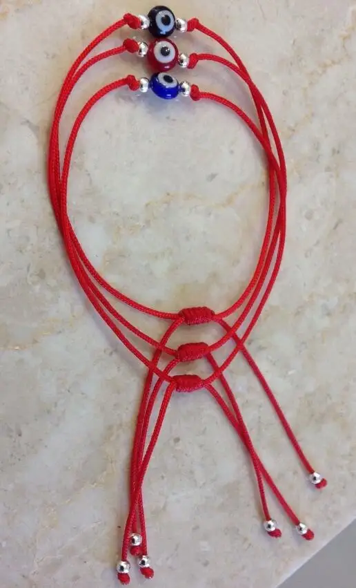 Mixed Demon Eye Red Blue String Kabbalah Bracelet Adjustable Friendship Good Luck Bangle For Women Jewelry 10PCS Z2730 | Украшения и