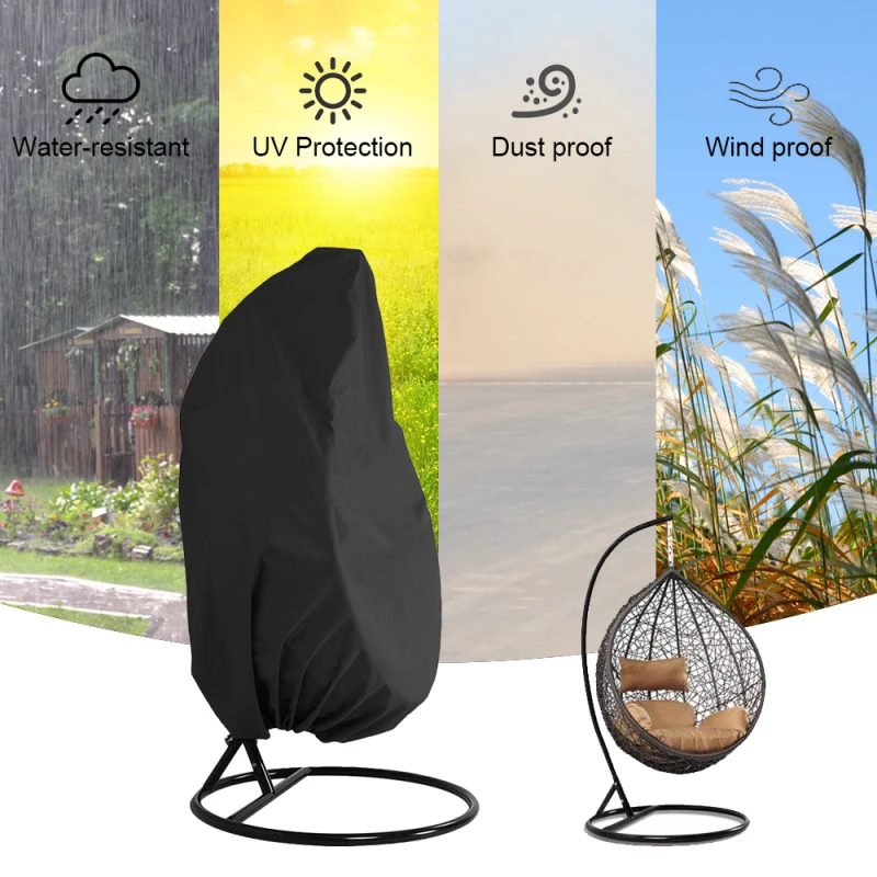Anti-UV Rattan Swing Patio Garden Weave Hanging Egg Seat Chair Cover Waterproof