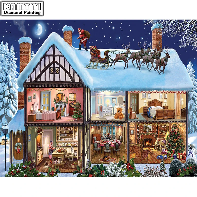 

100% Full 5D Diy Daimond Painting Cross-switch Christmas Gift Diamond Painting Square/Round Rhinestones Painting Embroidery SY