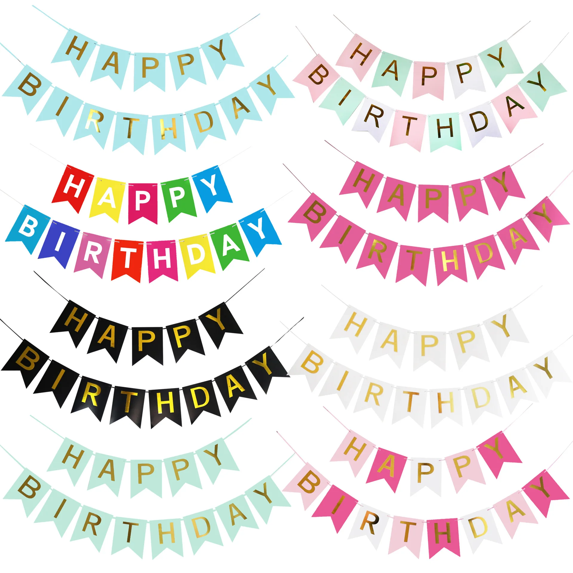 

1pcs Happy Birthday Banner Letters Party Flags Baby Shower Birthday Party Decoration Photo Booth Birthday Party Decorations Kids