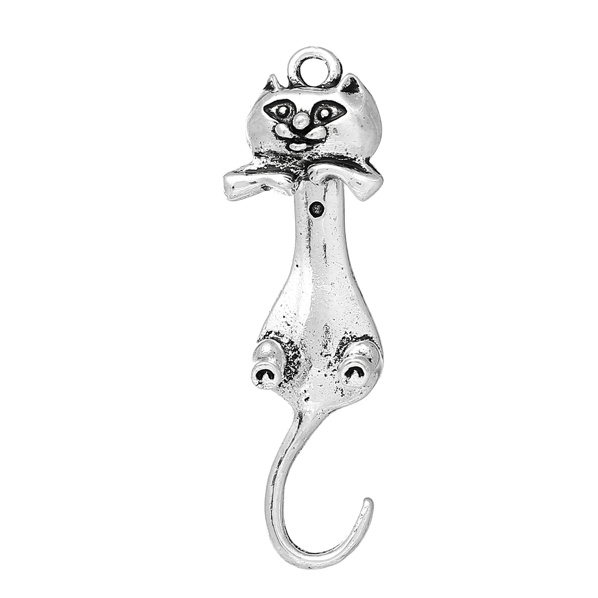 

DoreenBeads Zinc metal alloy Charm Pendants Cat Antique Silver 47mm(1 7/8") x 15mm( 5/8"), 1 Piece 2017 new