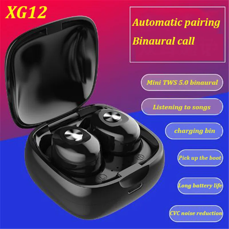 XG12 TWS Bluetooth наушники беспроводная гарнитура Спортивные свободные игровые с