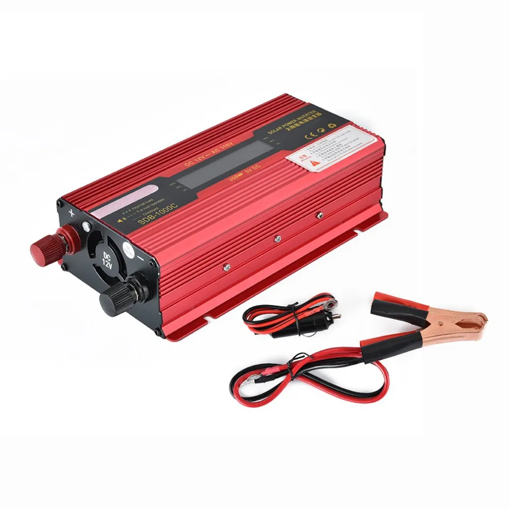 

1000W Solar Power New Car Inverter High Frequency LCD Display 12V-110V Power Supply Outlet Auto Power Inverter Hot Selling