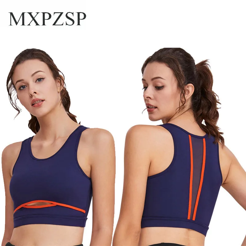 

Womens Sport Bra Fitness Yoga Running Vest Shockproof Quick Dry Underwear Tops Outdoor Sport Gym Bar No Wire-rim Bras Female XL