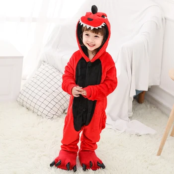 

Kigurumi Girl Boy Unisex Pajamas Acettate Flannel Animal Cartoon Kids Boys Girls Sleepwears 4 6 8 10 12 Years children's Pajamas