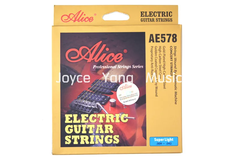 Top Alice AE578 SL Electric Guitar Strings Gold Plated High Carbon