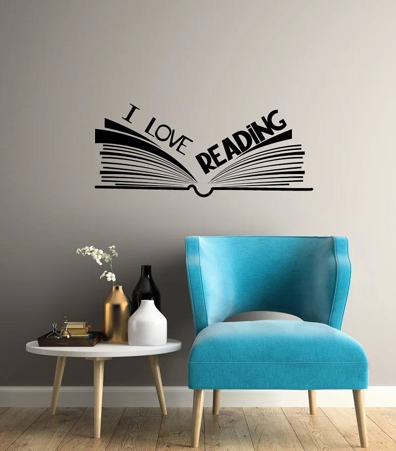 Us 6 05 20 Off I Love Reading Vinyl Wall Decals School Library Room Clroom Study Youth Children S Decorative Stickers Yd12