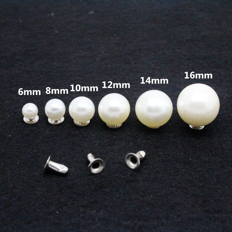 6 mm Nieten Kreative Kleidung Nieten DIY Deko Hohlnieten Ziernieten Schmucknieten Hosaire 100 St/ücke DIY Wei/ß Perlen