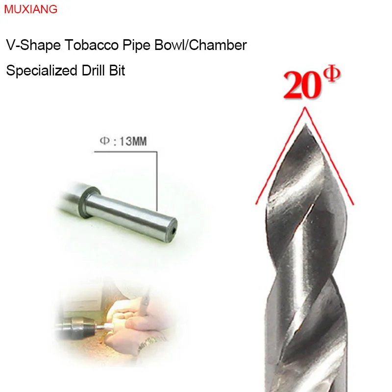 

MUXIANG Tobacco Pipe Bowl Drill Bit for the V-shape 20 mm Diameter Smoker Chamber Available for Lathe and Bench Drill jb0027