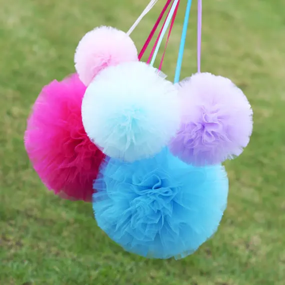 

3pcs 6"+ 2pcs 8" tulle pom pom set / wedding party decorations pom poms - your colors - value set