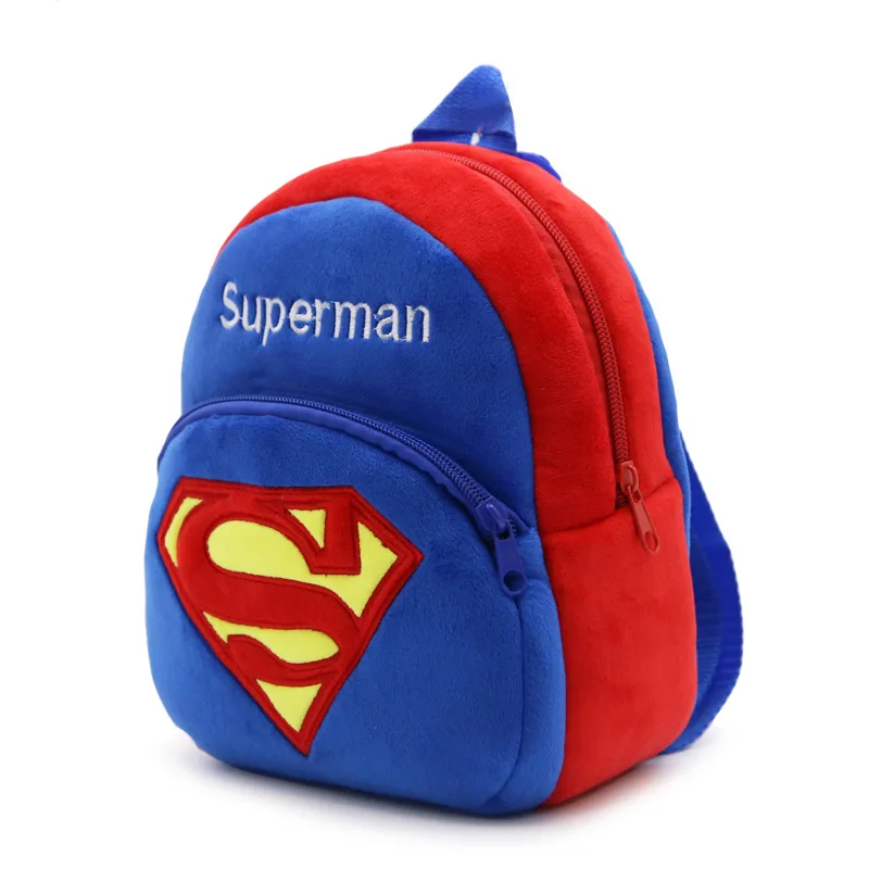 High Quality Super Man Pattern Baby Plush Backpacks 0 8Y Toddler