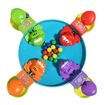 

Candice guo plastic toy funny game feeding froggies press Lever feed frog gobble up ball kid christmas present birthday gift set