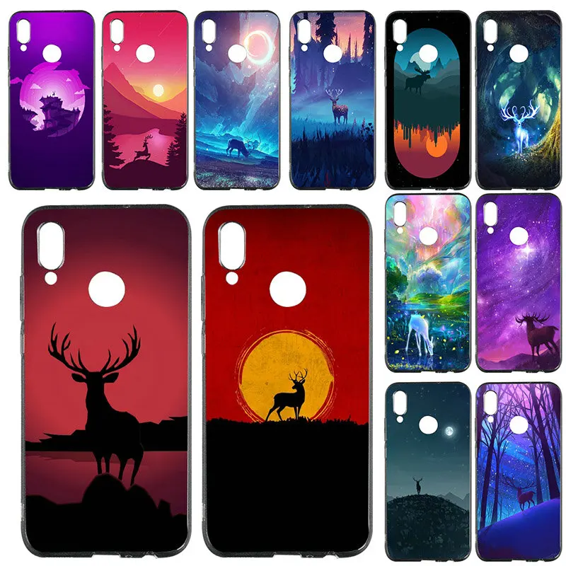 

Deer Forest Sunset Nature Phone Case Soft TPU Cover for Huawei P8 P9 P10 P20 P30 Mate 10 Pro Honor 7A 8X 9 10 Lite 2017 Bags