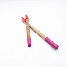 10 шт./компл. наряд для родителей и ребенка из бамбука Зубная щётка 5 цветов круглый бамбуковой ручкой ребенка Tandenborstel деревянная ручка с низким содержанием углерода Зубная щётка