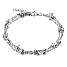 Милый, полный, маленькие шарики, индийский браслет на ногу, Argent, 925, цепочка на ногу, 925 пробы, серебряные, ножные браслеты для женщин, браслет на ногу