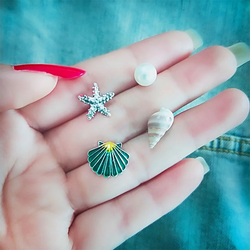 

Korean Style 4pcs /Set Bohemia Beach Star Shell Stud Earrings Set For Women Pearl Trendy Earrings Jewelry Wholesale