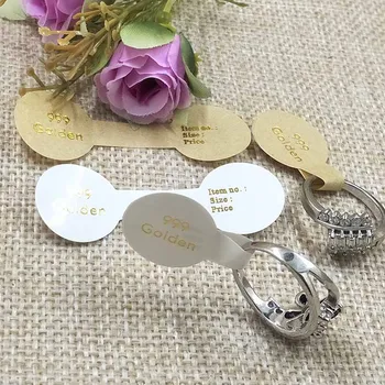 

2018New DIY 999 Golden RingLabel Necklace Tag Label Pendent Label Price Label 1lot:500pcs size : 0.78x2.28'' Sticker Label