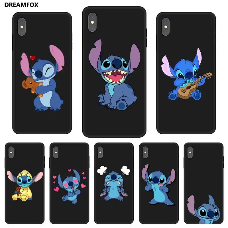 N418 Stitch Black Silicone Case Cover For Apple iPhone 11 Pro XR XS Max X 8 7 6 6S Plus 5 5S SE |