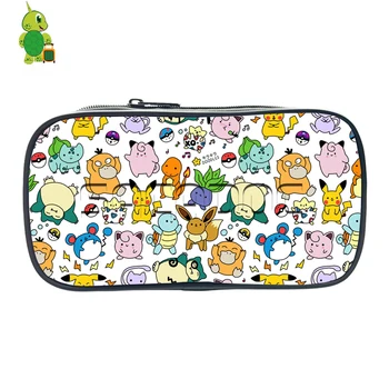 

Cute Pokemon Pikachu Charmander Doodles Pencil Case Students School Supplies Cartoon Stationery Storage Bags Girls Makeup Bag
