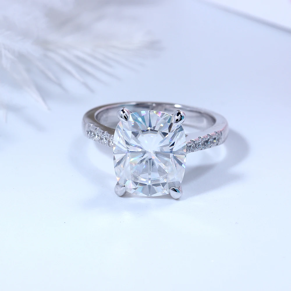 Женское кольцо для помолвки transcgems с большим камнем 14K 585 белое золото 5ct карат