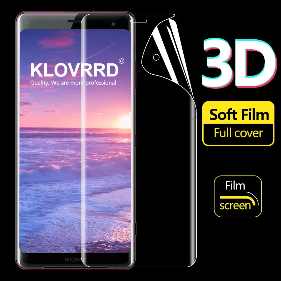 

KLOVRRD Soft Full Cover Screen Protector For Sony Xperia XZ3 Hydrogel Film For XZ2P XZ2 Compact Premium TPU Silicone Sticker