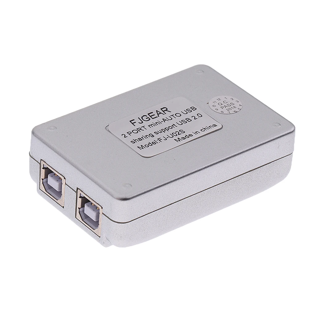 2Ports USB 2.0 Auto Sharing Switch HUB Selector Switcher for Printer/Scanner