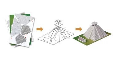 New Arrival 3D Puzzles Maya Pyramid Builing Model Toys Educational Toy for Kids 3D Dimensional Jigsaw Puzzle Toys for Christmas 3